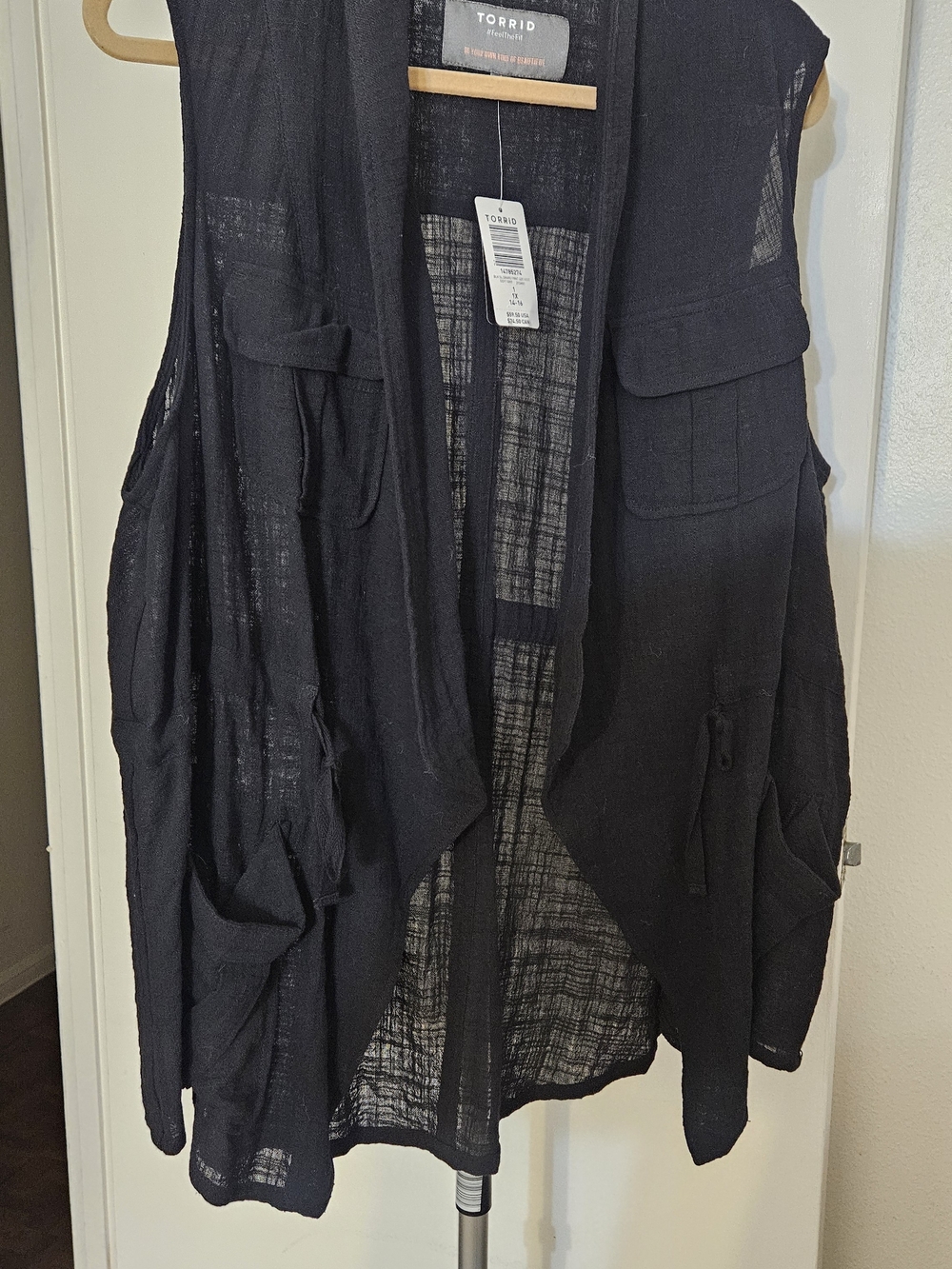 Torrid Black Lightweight Utility Vest